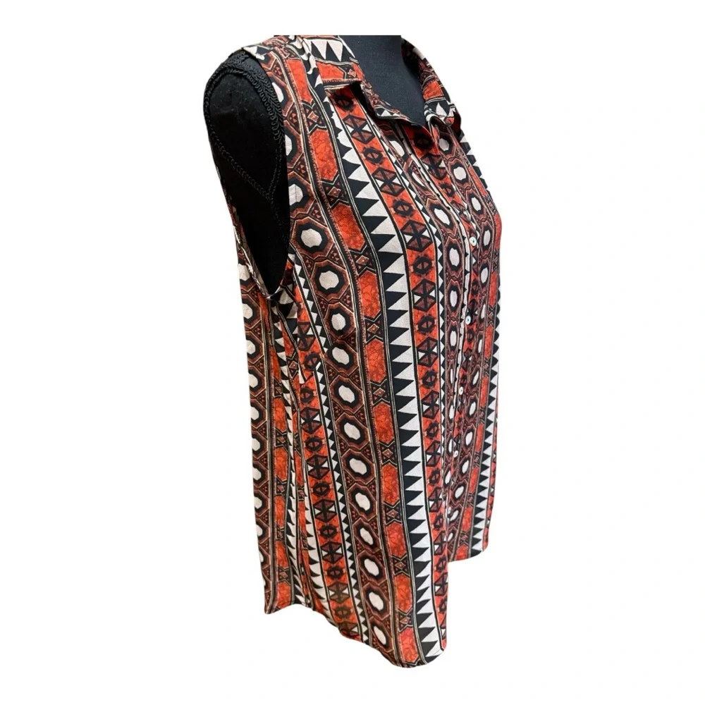 H&M Red and Black Geometric Button Down Shirt - Picture 3 of 6